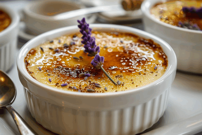 Earl Grey Crème Brûlée with Honey-Lavender Sugar Glaze