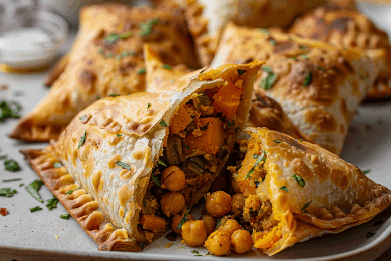 Golden Veggie Pockets with Sweet Potato and Chickpeas