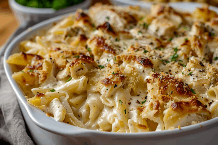 Creamy Garlic Chicken Alfredo Bake