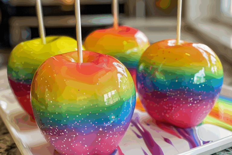 Rainbow Candy Apples
