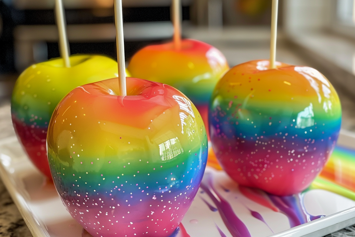 Rainbow Candy Apples