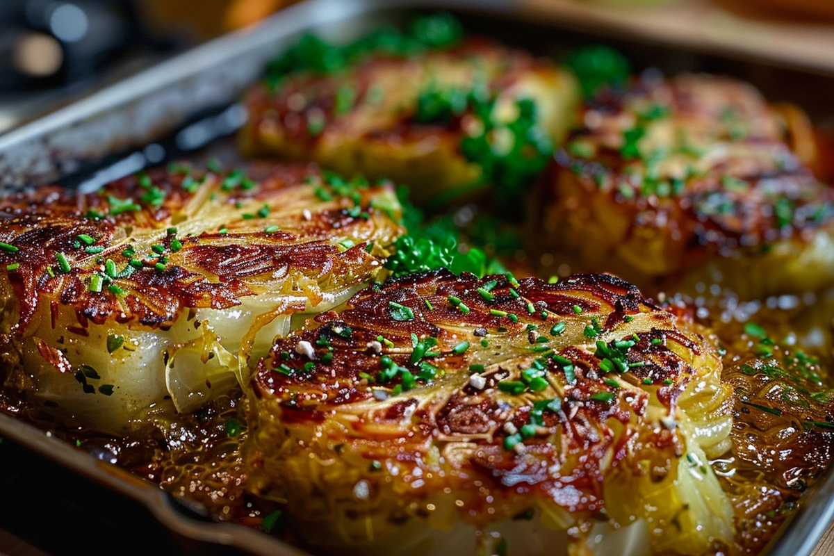 Sizzling Baked Cabbage Steaks