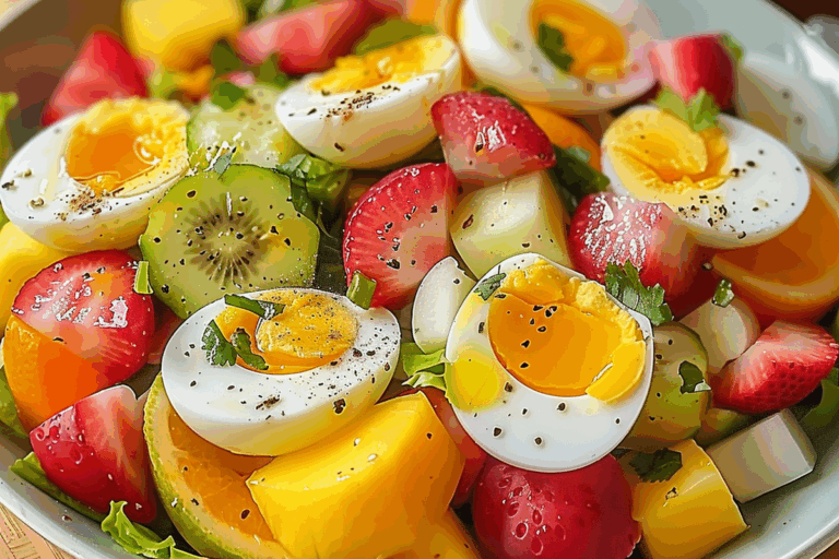 Rainbow Egg & Fruit Salad