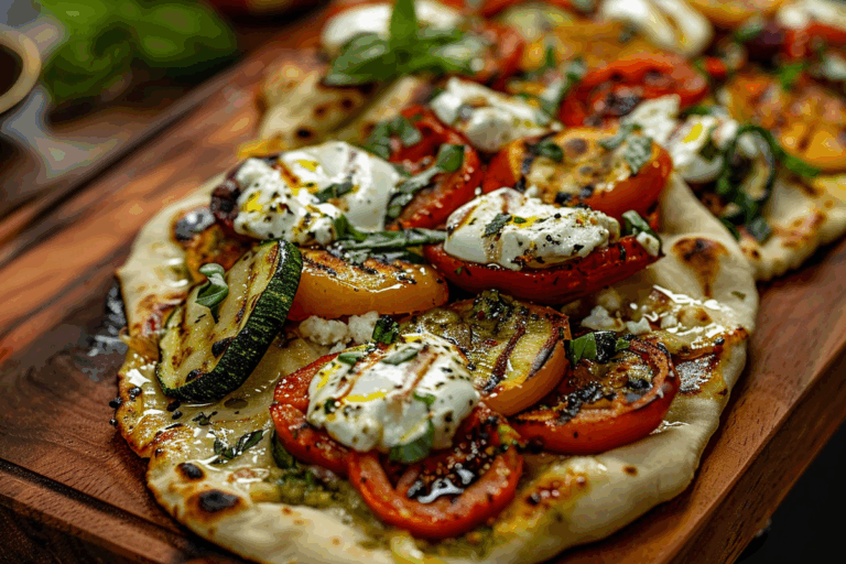 Grilled Veggie & Mozzarella Naan Flatbread