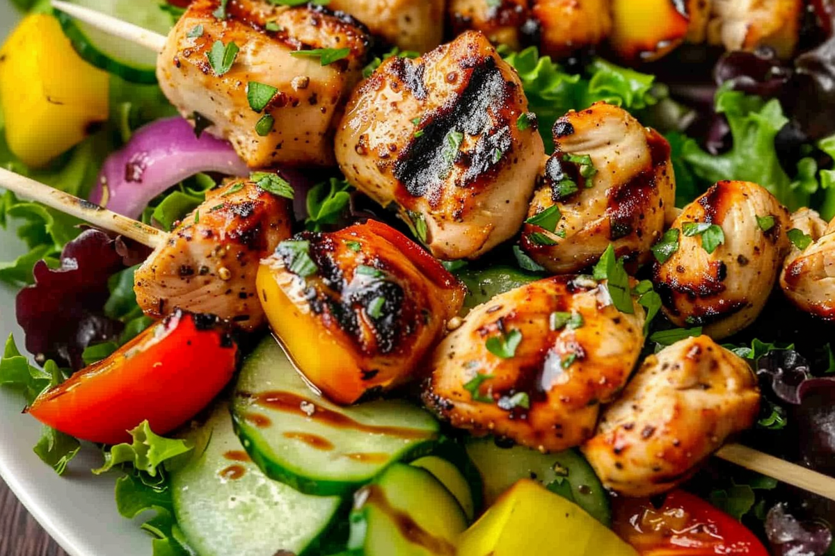 Grilled Chicken Skewer Salad