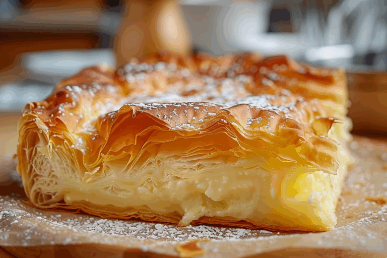 Bougatsa: Greek Custard-Filled Phyllo Delight
