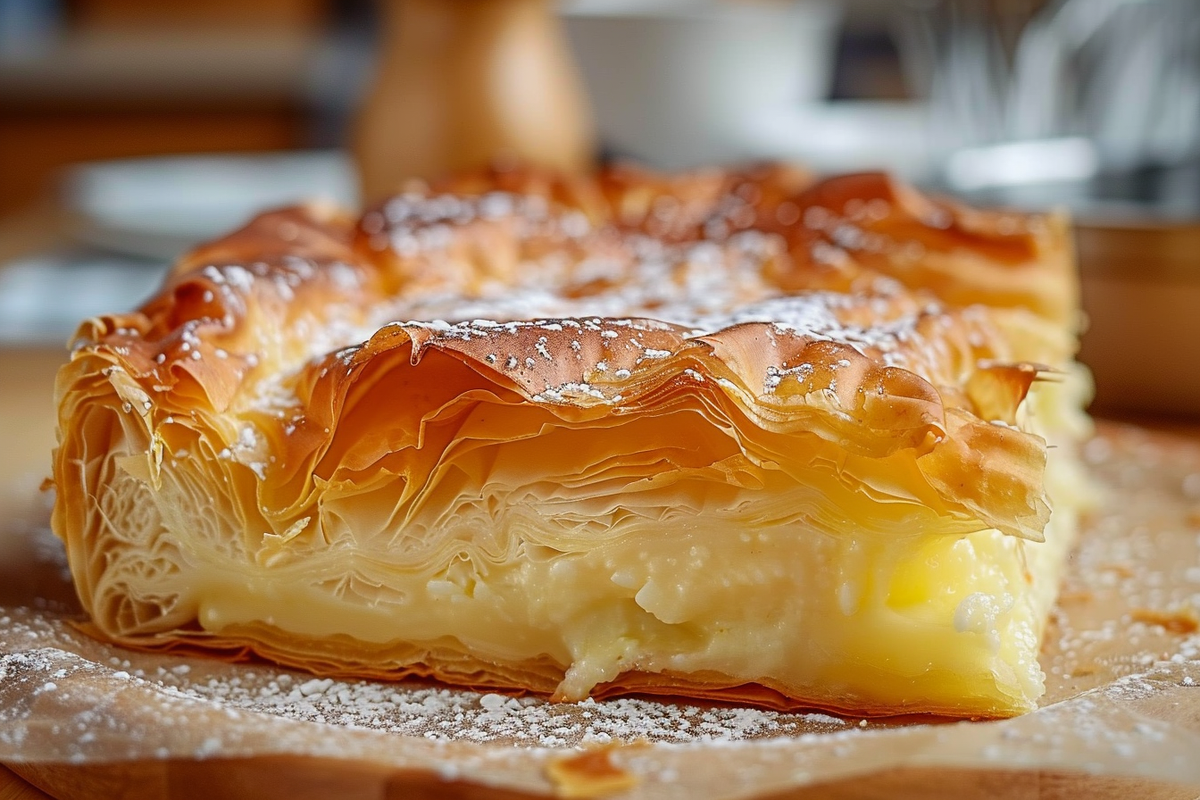 Bougatsa: Greek Custard-Filled Phyllo Delight