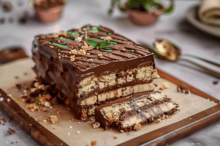 Peppermint Crisp Biscuit Cake