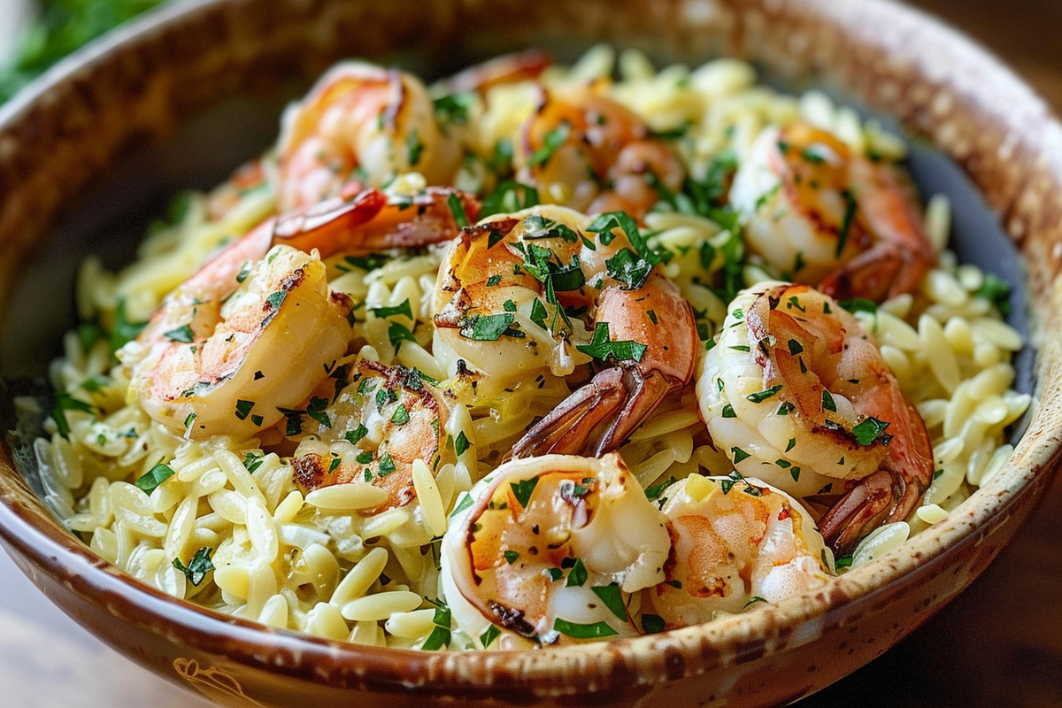 Creamy Lemon Shrimp Orzo