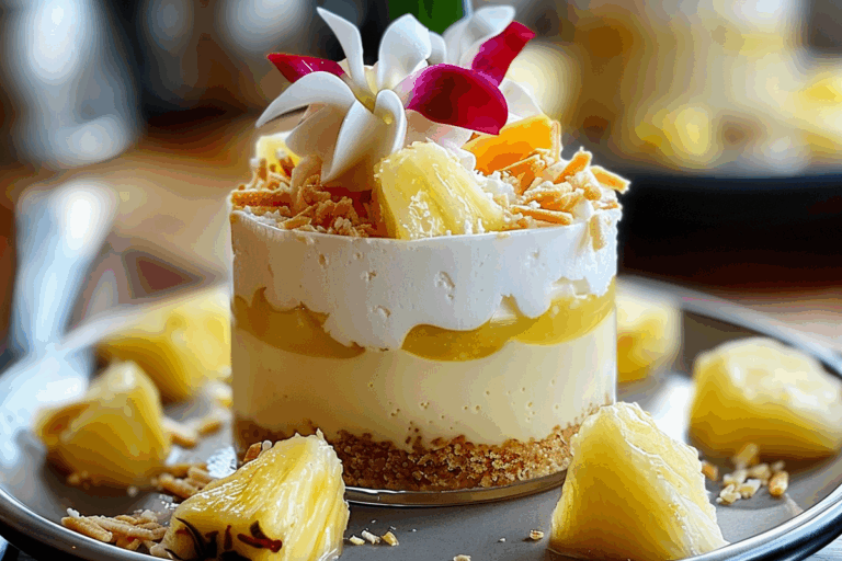 Tropical Pina Colada Cheesecake Mousse