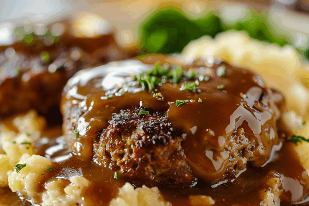 Southern-Style Meatloaf Patties with Brown Gravy