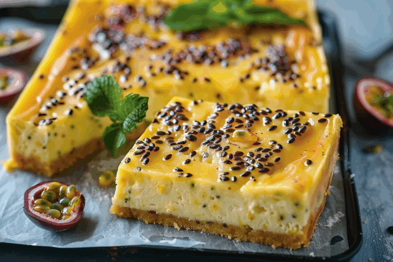 Passion Fruit Cheesecake Traybake
