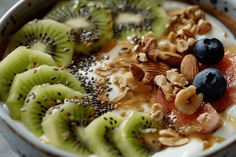 Yogurt Fruit Bowl with Peanut Butter
