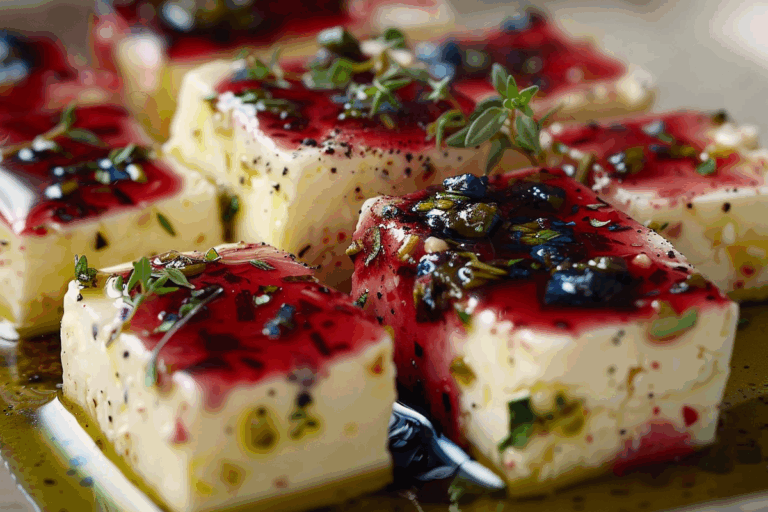 Kool-Aid Color Shock Feta Cubes in Olive Oil