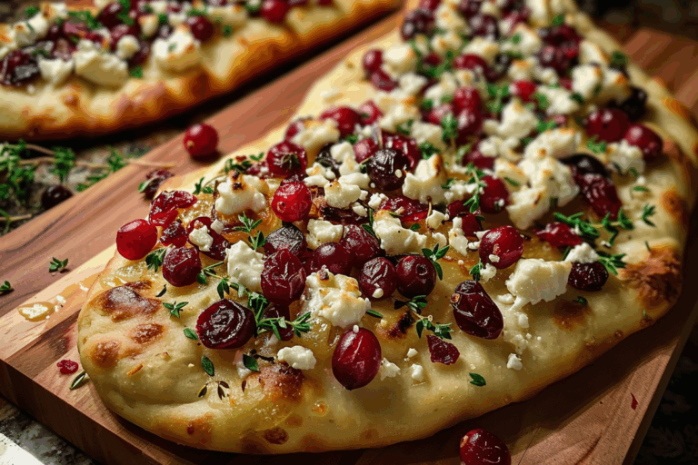 Roasted Cranberry and Goat Cheese Flatbread