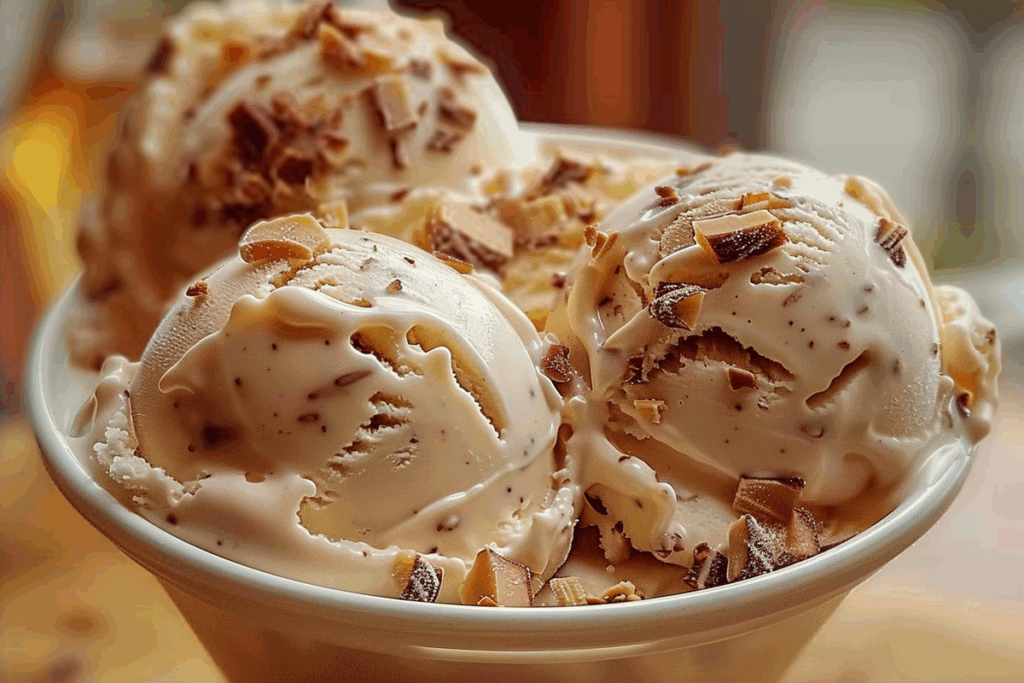 Homemade Butterfinger Ice Cream