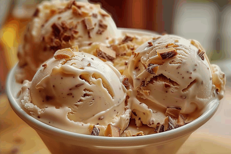 Homemade Butterfinger Ice Cream