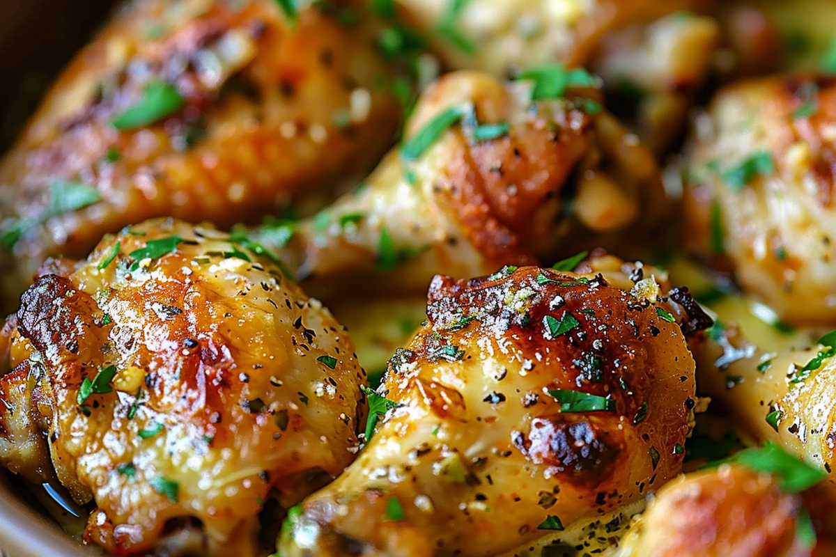 Creamy Garlic Parmesan Chicken Wings