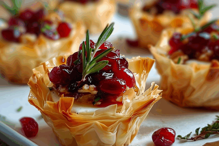 Mini Cranberry & Brie Phyllo Tarts