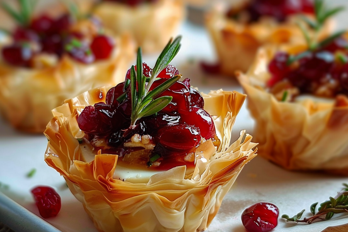 Mini Cranberry & Brie Phyllo Tarts