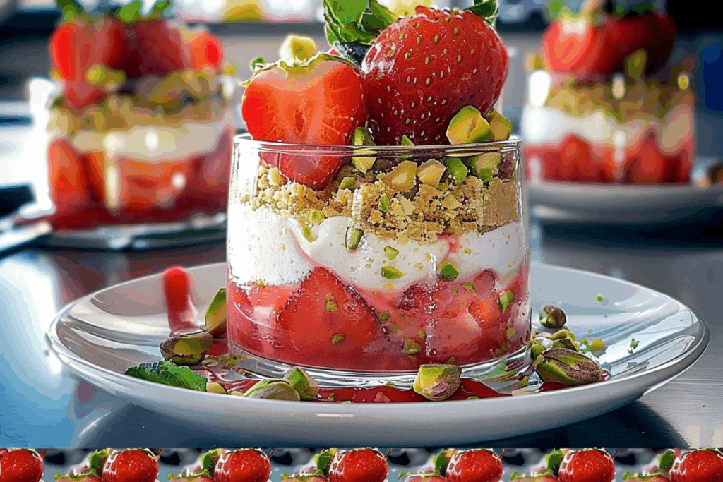 Strawberry Pistachio Shortbread Tartare