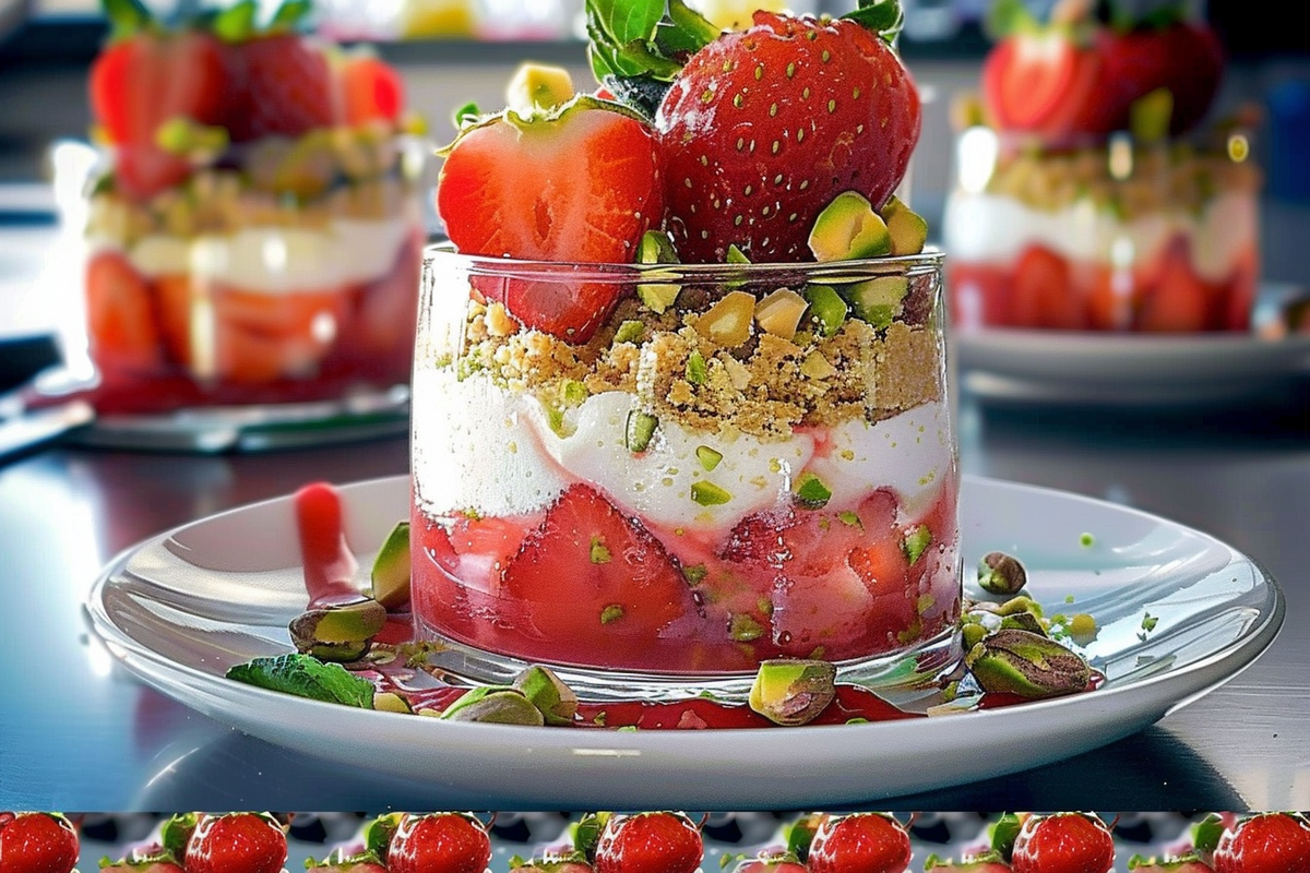 Strawberry Pistachio Shortbread Tartare