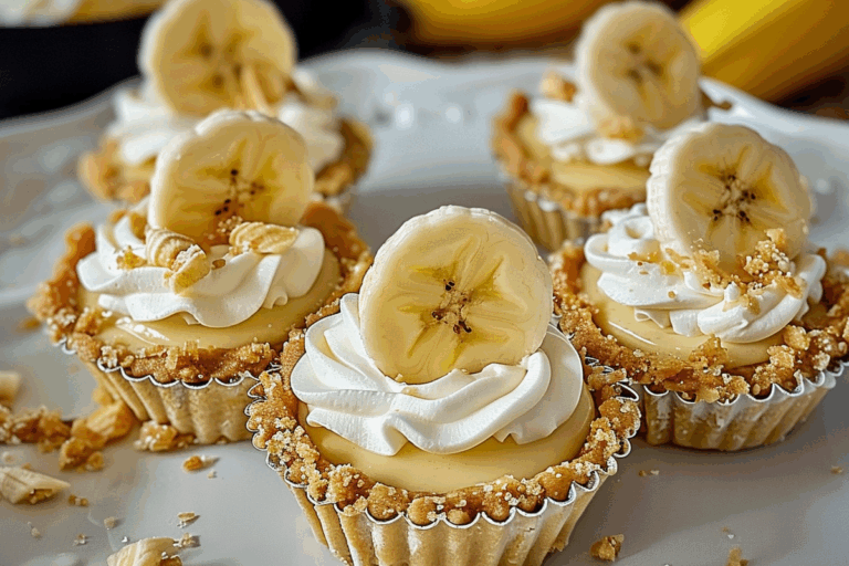 No-Bake Mini Banana Cream Pies