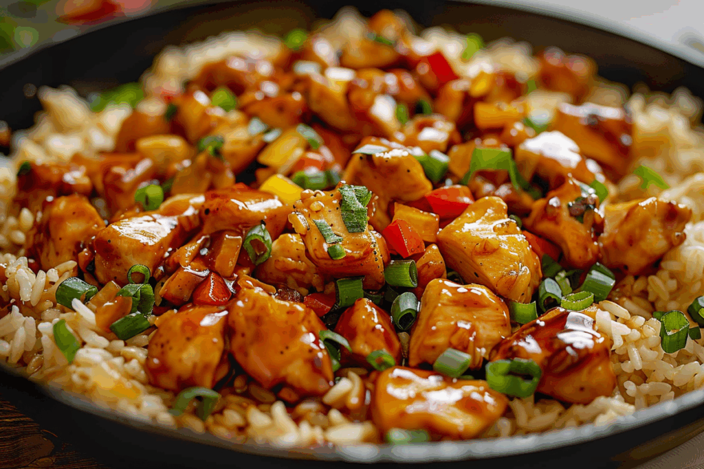 One-Skillet Honey BBQ Chicken & Rice