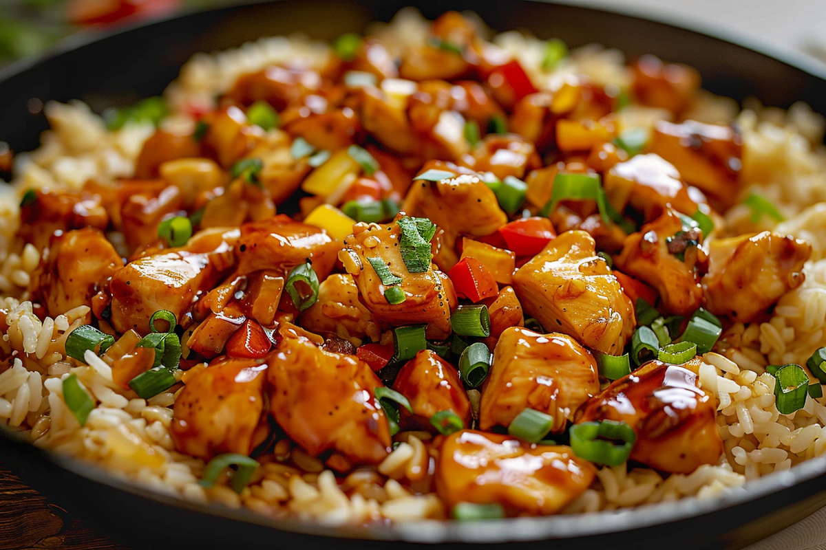 One-Skillet Honey BBQ Chicken & Rice