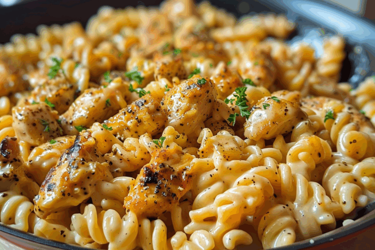 Cheesy Cajun Garlic Chicken Rotini Skillet