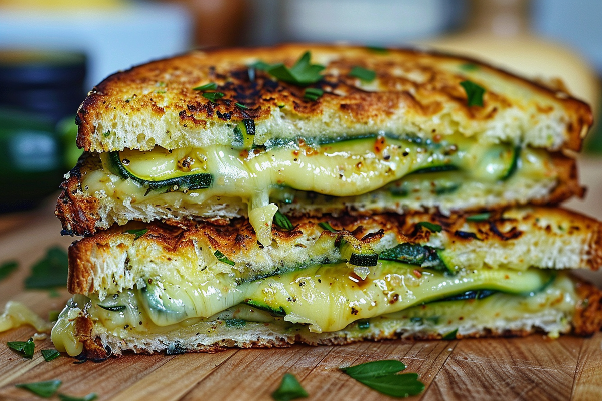 Garlic Butter Zucchini Grilled Cheese